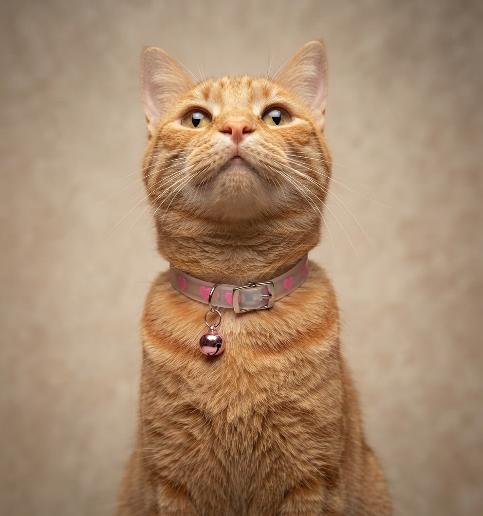 Collar Gato Fluorecente Corazones