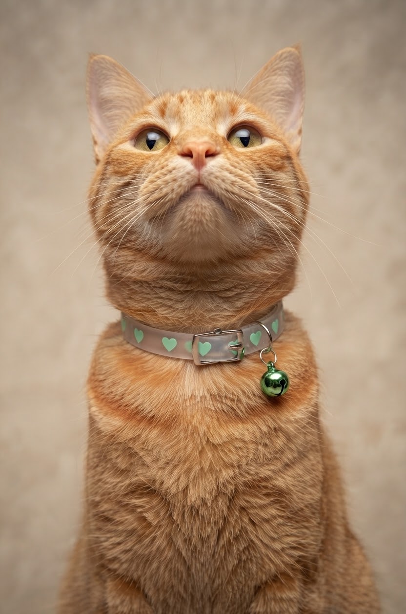 Collar Gato Fluorecente Corazones