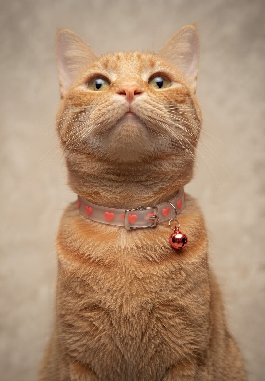 Collar Gato Fluorecente Corazones